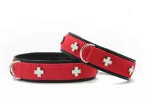Halsband Schweizer Kreuz Nubukleder