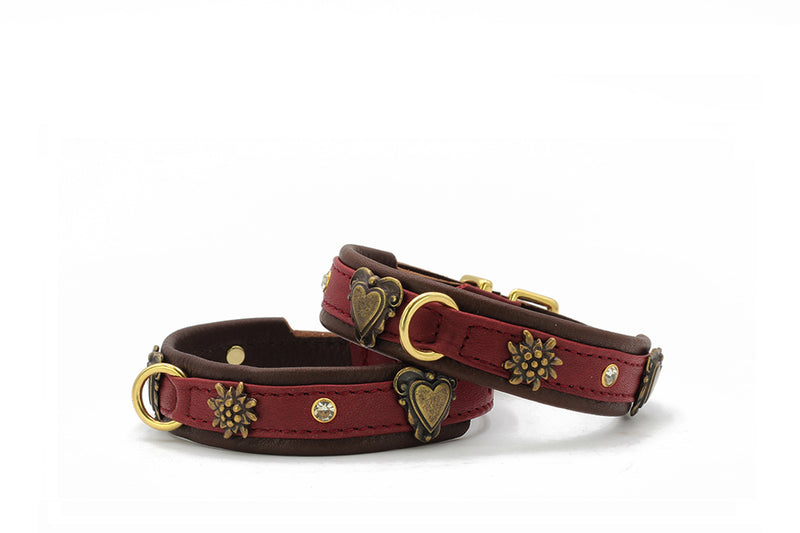 Halsband Mini Herzilein Burgundy 1 Halsband Mini Herzilein Burgundy